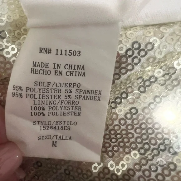 As You Wish Silver & White Ombré Sequin Mini Dress Size Medium - Picture 6 of 8